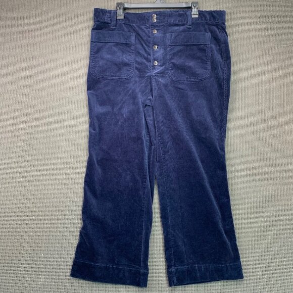 Free Assembly Navy Corduroy Flare Pants Size 18 - Picture 1 of 10